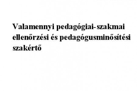 Tájékoztatás szakértői tevékenység végzéséről (szakképzés)