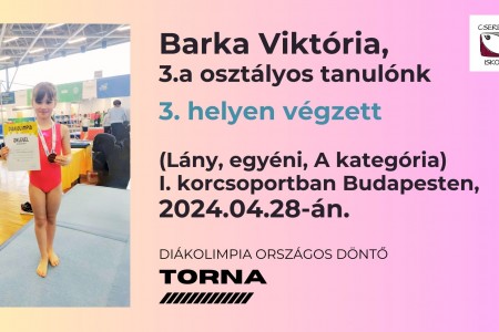 Cserepka Iskola Pécs - Diákolimpia országos döntő torna 3. hely tornában