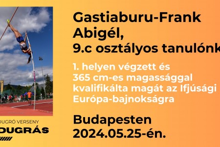 Gastiaburu-Frank Abigél az UTE rúdugró versenyén 1. helyen végzett